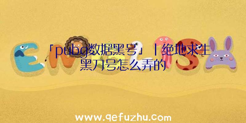 「pubg数据黑号」|绝地求生黑刀号怎么弄的